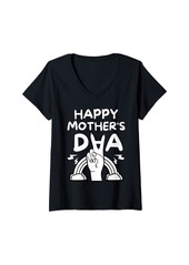 Womens Happy rainbow mothers day to mothers V-Neck T-Shirt