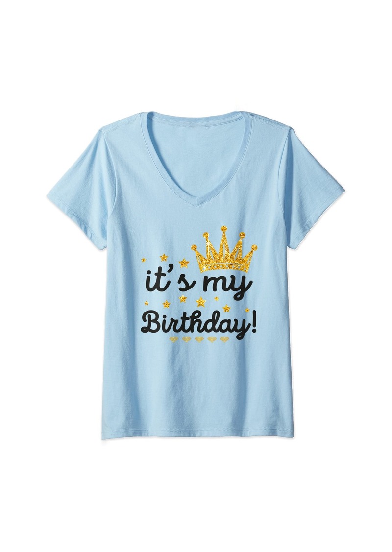 Rainbow Womens It's My Birthday Shirt for Mens Women Teens Girls V-Neck T-Shirt