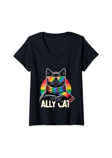 Womens Kind Gay Rainbow Ally T. Shirt V-Neck T-Shirt