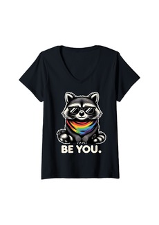 Womens Kind Gay Rainbow Funny LGBTQ Idea V-Neck T-Shirt