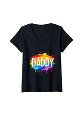 Rainbow Womens LGBTQ Father's Day T. shirt V-Neck T-Shirt