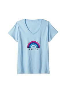 Womens LGBTQ Proud Simple Bisexual Rainbow Pride V-Neck T-Shirt