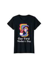 Womens our first mothers day rainbow flag hearts love lgbt lesbian T-Shirt