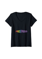 Rainbow Womens Pride Proud Colorful Bold Statement V-Neck T-Shirt