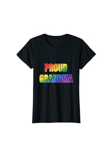 Womens Proud Grandma Rainbow LGBTQ Pride T-Shirt