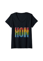 Womens Proud LGBT Flag Rainbow T. shirt V-Neck T-Shirt