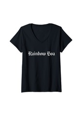 Womens Rainbow Boa's Are Cool V-Neck T-Shirt