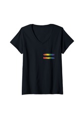 Womens Rainbow flag colors for gay and lesbian awareness month V-Neck T-Shirt