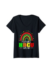 Womens Rainbow Future HBCU Graduation Grad HBCU Juneteenth V-Neck T-Shirt