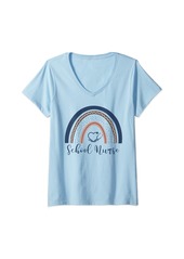 Rainbow Womens School Nurse V-Neck T-Shirt