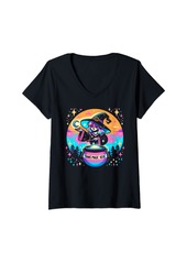 Rainbow Womens Transgender Pride Month Cute Trans Magic Kawaii LGBTQ V-Neck T-Shirt