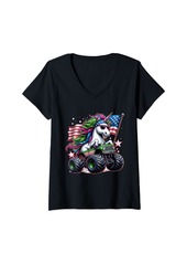 Rainbow Womens Unicorn Monster truck 4th of July Boys Girls Men Women Kids V-Neck T-Shirt