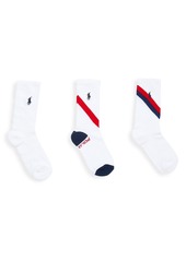 Ralph Lauren 3-Pack Diagonal Polo Crew Socks