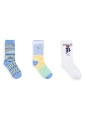 Ralph Lauren 3-Pack Varsity Bear Socks