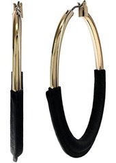 Ralph Lauren 52 mm Leather Wrapped Hoop Earrings