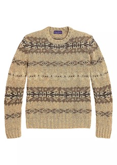 Ralph Lauren Fair Isle-Inspired Crewneck Silk Sweater