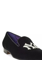 Ralph Lauren Alonzo Yankee-Logo Velvet Slippers