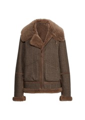 Ralph Lauren Alton Wool-Shearling Plaid Bomber Jacket