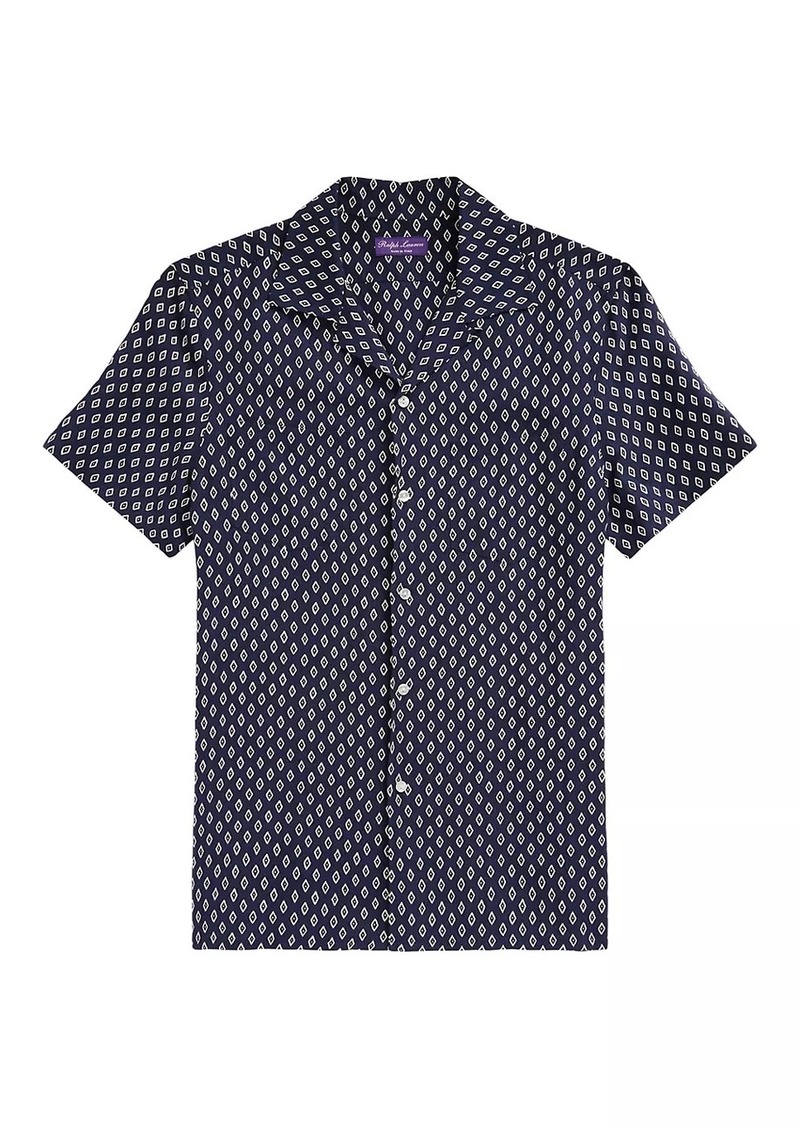 Ralph Lauren Archer Diamond Linen & Silk-Blend Camp Shirt