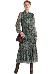 Ralph Lauren Ascot-Print Georgette Dress