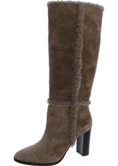 Ralph Lauren Aubri Womens Suede Shearling Trim Knee-High Boots