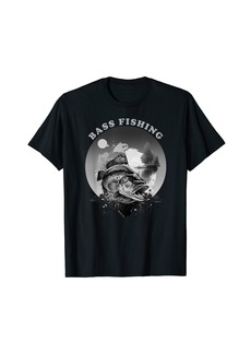 Ralph Lauren Bass Fishing in Grey Scale Design T-Shirt