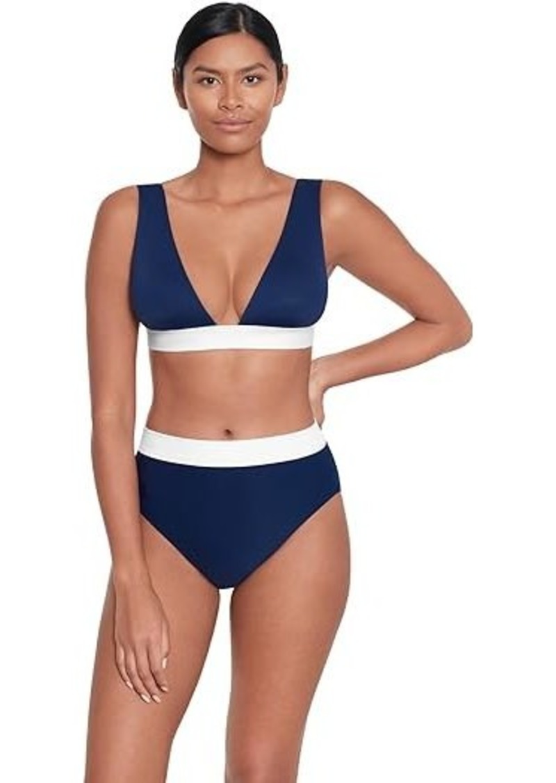 Ralph Lauren Bel Air Banded Modern V Neck Bikini Top