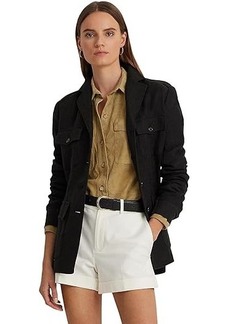 Ralph Lauren Belted Cotton-Linen Herringbone Jacket