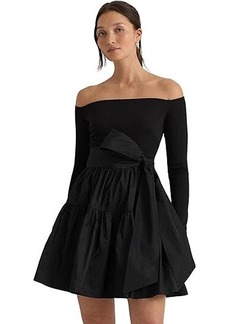 Ralph Lauren Belted Off-the-Shoulder Cocktail Dress