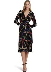 Ralph Lauren Belting-Print Surplice Jersey Dress