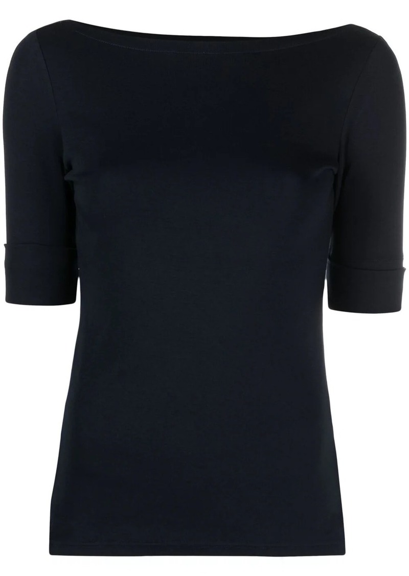 Ralph Lauren boat-neck fitted top