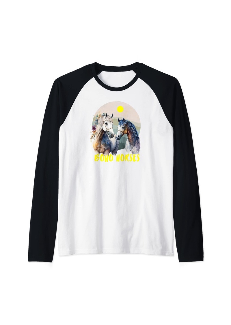 Ralph Lauren BoHo Horses Raglan Baseball Tee