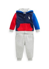 Ralph Lauren Boy's Colorblock Jacket & Jogger Pants Set, Size 6-24M