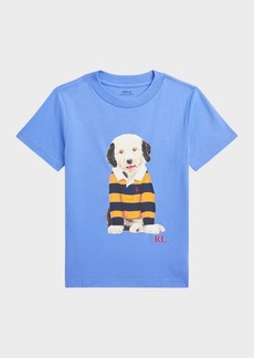Ralph Lauren Boy's Dog Printed Short-Sleeve Jersey T-Shirt, Size 2-7