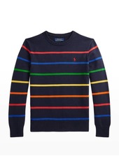 Ralph Lauren Boy's Striped Cotton Crewneck Sweater, Size S-L