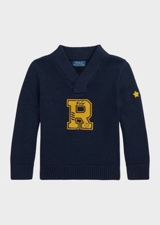 Ralph Lauren Boy's Varsity Patch Cotton Sweater, Size 2-7