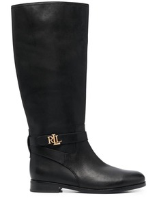 Ralph Lauren Brittaney logo-plaque boots