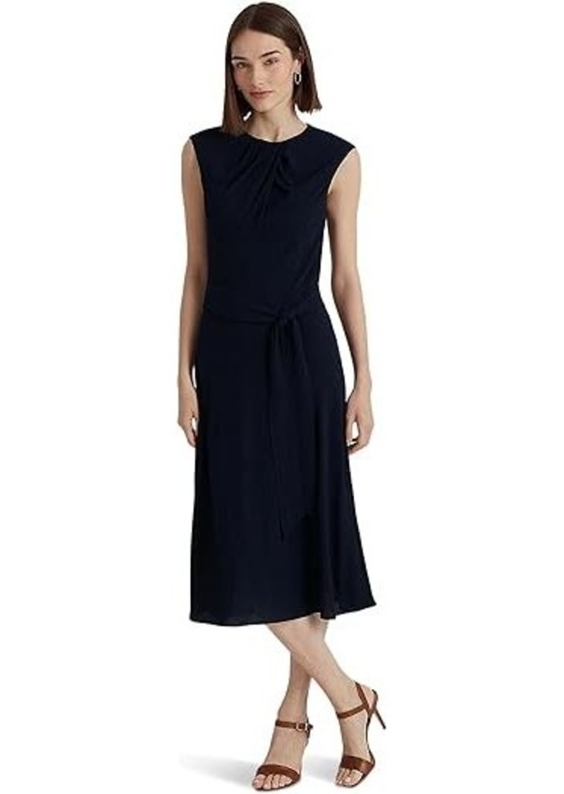 Ralph Lauren Bubble Crepe Cap-Sleeve Dress