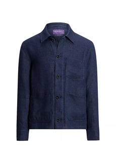 Ralph Lauren Burnham Linen-Silk Woven Jacket