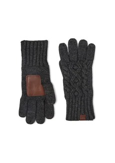Ralph Lauren Cable Glove with Leather Palm Patch