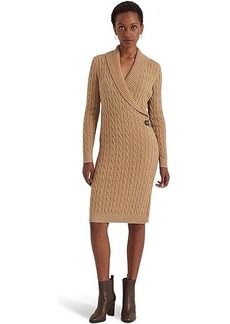 Ralph Lauren Cable-Knit Buckle-Trim Sweater Dress