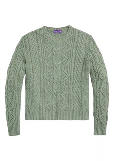 Ralph Lauren Cable-Knit Cashmere Crewneck Sweater