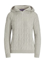 Ralph Lauren Cable Knit Cashmere Hoodie Pullover
