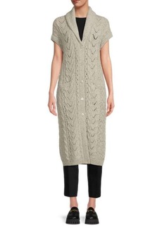 Ralph Lauren Cable Knit Cashmere Sweater Midi Dress