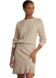 Ralph Lauren Cable-Knit Cotton Crewneck Sweater