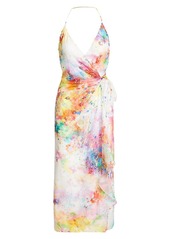 Ralph Lauren Calico Silk Wrap Dress