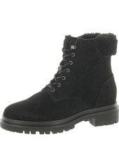 Ralph Lauren Carlee Womens Suede Shearling Combat & Lace-up Boots