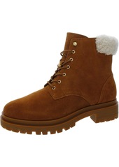 Ralph Lauren Carlee Womens Suede Shearling Combat & Lace-up Boots