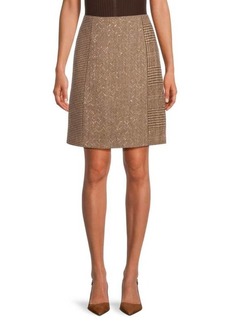 Ralph Lauren Carreen Pattern Tussah Silk Blend Mini Skirt