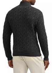 Ralph Lauren Cashmere Cable-Knit Mock Turtleneck Sweater